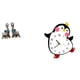 thumbnail image 1 of Escultura moderna de de resina y reloj de pared de madera con diseño de pingüino de dibujos animados, arte decorativo, adorno coleccionable p, 1 of 8
