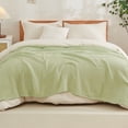 thumbnail image 7 of EMME Throw Blanket 100% Cotton Soft Muslin Blanket for Couch Bed Lightweight Breathable Gauze Summer Blanket (Mint Green, 50"x70"), 7 of 7