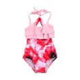 thumbnail image 1 of Sunloudy Baby's Swimsuit, Children's Halter Frenulum Swimwear Ruffle Monokini, 1 of 6