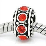Buckets of Beads Round Birthstone Rhinestone Charm Bead, Ruby Red