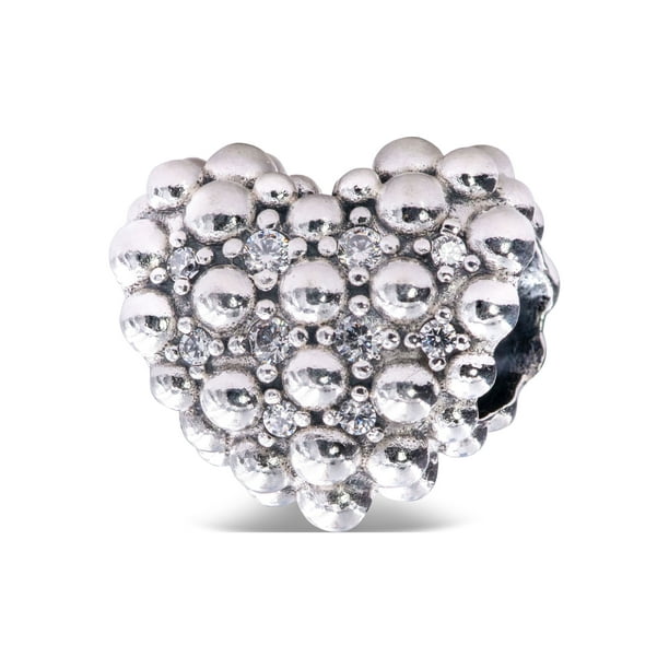 Beaded heart charm pandora discount