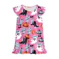 thumbnail image 7 of Leey-World Halloween Toddler Pajamas Girls Cute Halloween Nightgown Dress Flutter Short Sleeves 2-10 Years Soft Casual Dress, 7 of 7