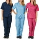 thumbnail image 4 of Conjunto De Uniforme Salón De Belleza Ropa De Trabajo De Enfermería Exfoliantes Bata De Laboratorio Hombres Y Mujeres Tops De Manga Corta + Pantalonespangjing, 4 of 4