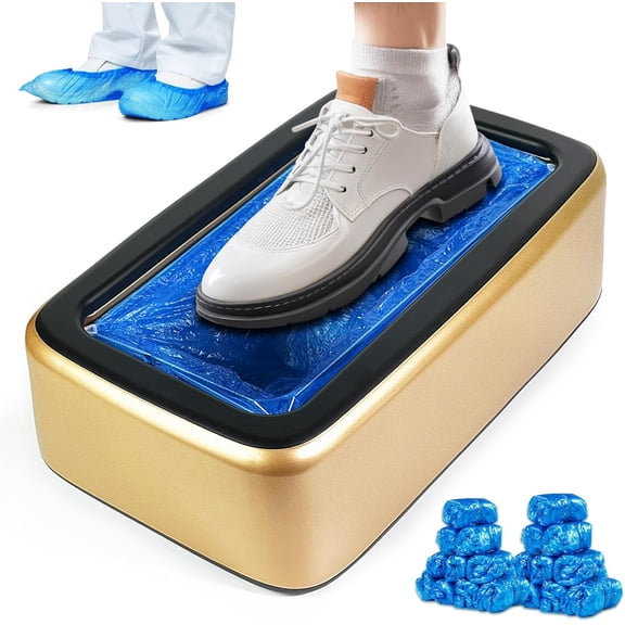 Automatic Shoe Cover Machine with 200pcs Disposable Shoe Covers Shoe Cover Dispenser Shoe Cover Machine Shoe Covers Disposable Non Slip Waterproof, Suitable for Indoor