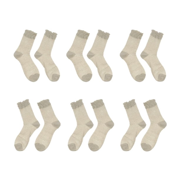 mujeres calcetines casuales 6 Pares De Calcetines Casuales Transpirables Elásticos Florales Con Volantes De Encaje Para Mujer Verde Claro Verde claro Magideal mujeres calcetines casuales