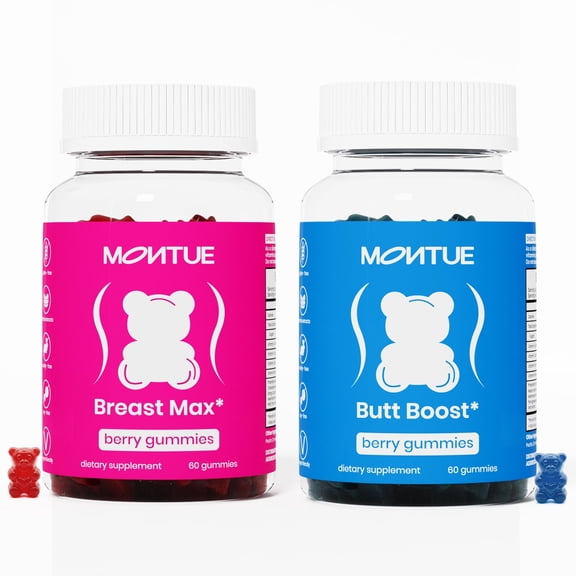 BFQN Top & Peach Support Multivitamin Gummies Combo Pack for Women – with Herbal Extracts & Essential Vitamins, Berry Flavor, 2-Pack (120 Gummies)