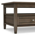 thumbnail image 4 of Warm Shaker Solid Wood 48 inch Wide Transitional Coffee Table in Farmhouse Brown, 4 of 12