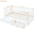 thumbnail image 3 of Twin Size Daybed With Fence Guardrails And 2 Drawers, White, Stylish Choice Sleeping Option, 3 of 7