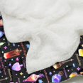 thumbnail image 3 of Halloween Blanket Haunted Sherpa Throw Black with Colorful Potions Flannel Cute Unique Design Halloween Fleece Blankets and Throws (50" x 60"), 3 of 6
