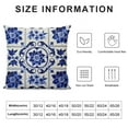 thumbnail image 5 of Nawypu  Home Decor Pillow Cover  Blue and White Porcelain Pillowcase Blue Floral Check Retro Lumbar Cushion Cover Rectangular Blue Farmhouse Decoration for Sofa Couch, 5 of 5