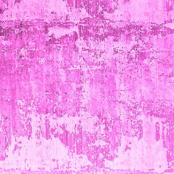 Ahgly Company Indoor Square Oriental Pink Industrial Area Rugs, 8' Square