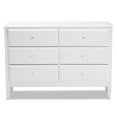 thumbnail image 4 of Baxton Studio Naomi Classic and Transitional White Finished Wood 6-Drawer Bedroom Dresser, 4 of 9