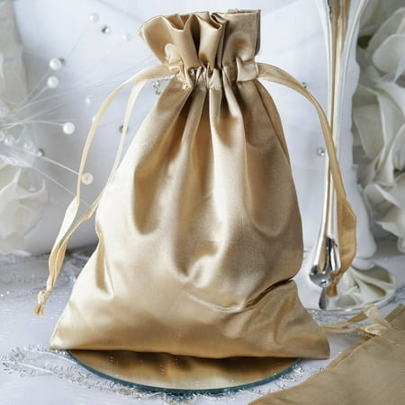 Gift Favor Bags Efavormart 12PCS Satin Gift Bag Drawstring Pouch for Wedding Party Favor Jewelry Candy Solid Satin Bags - 5