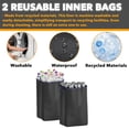 thumbnail image 3 of Recycling Bin with Lid and 2 Reusable Inner Bags, for Bottle Can Glass Plastic, Blue, 3 of 4