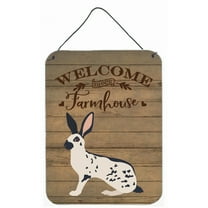 Caroline's Treasures CK6905DS1216 English Spot Rabbit Welcome Wall or Door Hanging Prints, 12x16, multicolor
