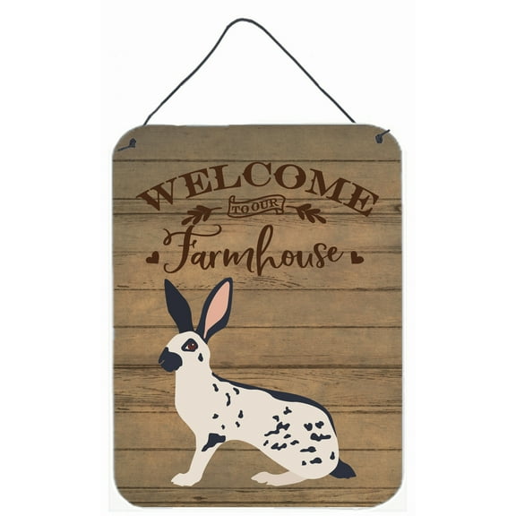 Caroline's Treasures CK6905DS1216 English Spot Rabbit Welcome Wall or Door Hanging Prints, 12x16, multicolor