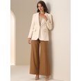thumbnail image 4 of DARING DIVA Women's Faux Leather Jacket Lapel Collar PU Biker Moto Casual Oversized Blazer L Beige, 4 of 5