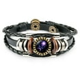 thumbnail image 2 of TopLLC Bracelets 12 Constellation Bracelet Leather Rope Bracelet Ladies Men Hand Woven Rope Bracelet Punk Chain Cuffs a Bracelet, 2 of 2