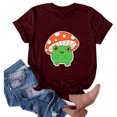 thumbnail image 4 of Cathalem Hauts pour Femmes T-Shirt à Manches Courtes Col Rond, Vin P, 4 of 4
