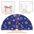 thumbnail image 4 of Rateoe Golden Snowflakes Royal Blue Print Christmas Tree Skirt 30" for Xmas Holiday New Year Party Circle Tree Mat Ornaments Decoration, 4 of 7
