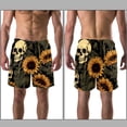 thumbnail image 3 of luoweisi Men's Beach Shorts Quick Dry Swim Trunks with Mesh Lining Sunflower Skull 2XL, 3 of 5