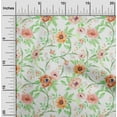 thumbnail image 1 of oneOone Georgette Viscose Fabric Watercolor Leaves & Peony Floral Decor Fabric Printed BTY 42 Inch Wide, 1 of 4