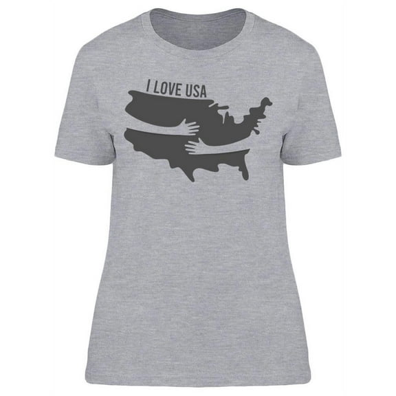 I Love U.s.a. Hugging Hands T-Shirt Women -Image by Shutterstock, Female Small