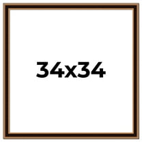 34x34 Frame Gold Brown Plein Air Vintage Solid Wood Picture Frame | 1.75 Inches Moulding Width |