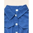 thumbnail image 6 of Toddler Girls 2 Pieces Outfits Crew Neck Flutter Sleeve Patchwork Denim Gradient Mesh Dress Kids Clothing Sets Size 2-3T, 6 of 6