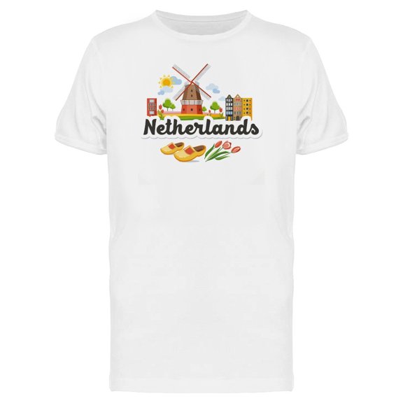 Netherlands Tourism Doodles Tee Men's -Image by Shutterstock