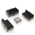 thumbnail image 3 of JOIVI 7 Pieces Patio Furniture Set, Outdoor Sectional Sofa Set with Cushion and Coffee Table, 7-Piece PE Rattan Conversation Set for Deck, Porch, Backyard, Black, 3 of 8