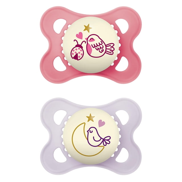Chupete MAM Night de 0 a 6 meses con funda esterilizadora, paquete de 2