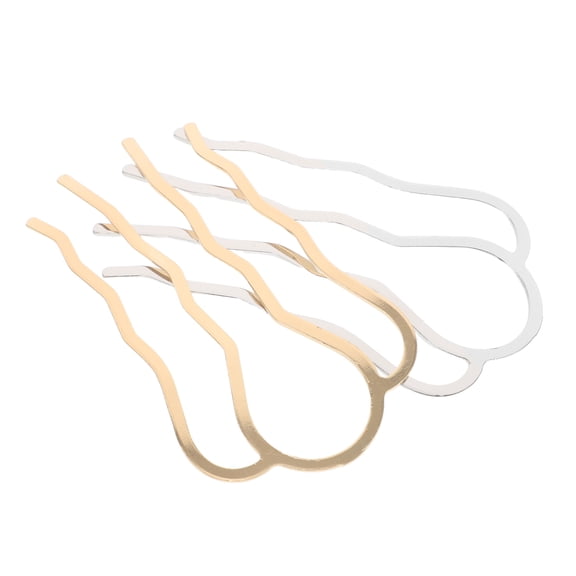 HOOWIFFY 2Pcs Assorted Color Metal Four Tooth Hair Comb Secure Hold Bridal Accessory