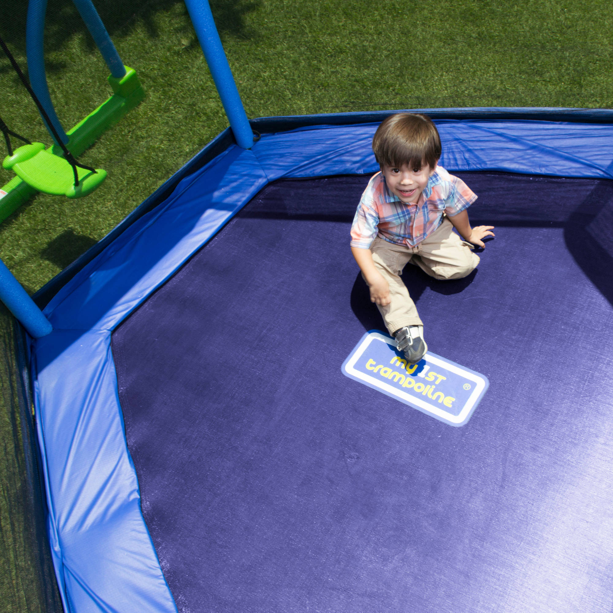 Bounce Pro My First Jump 7' Trampoline and Swing, Blue/Green - image 4 of 14