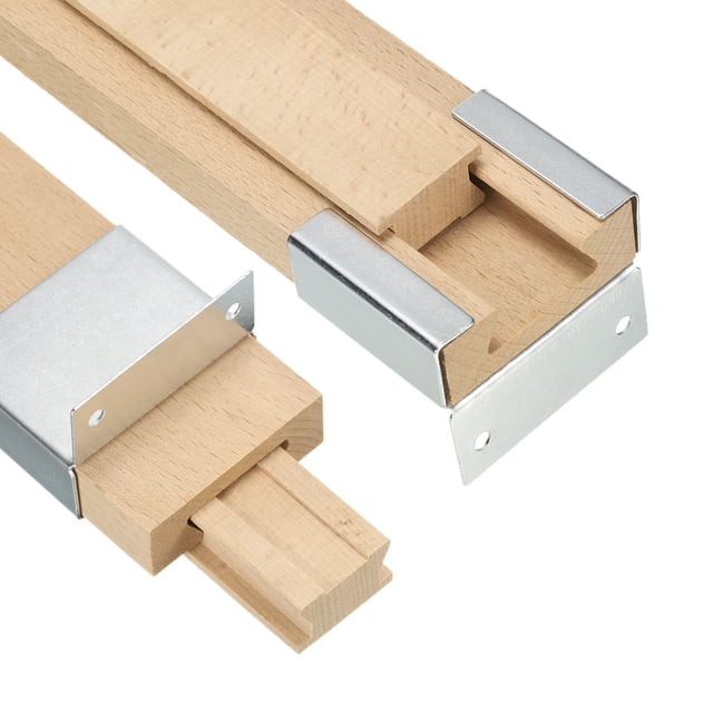 Uxcell 4 Set Deslizadores de Cajón de Madera, 19-3/4 (50 CM) Guía Central de Madera Clásica con Soporte de Deslizamiento de Metal, Kit de Reemplazo de Rieles Inferiores para Deslizadores de Cajón