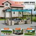 thumbnail image 5 of VEVOR 10'x13' Outdoor Retractable Pergola with Canopy, Aluminum Pergola with Retractable Canopy, Modern Pergola with Sun Shade Canopy for Patios, Gardens, Decks, Backyards (Bule), 5 of 9