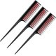 thumbnail image 1 of 3 Piece Triple Teasing Comb, Rat Tail Combs for Women, Tool Structure Tease Layers Rattail Comb, Rat Tail Comb for Back Combing Root Teasing, Adding V, 1 of 4
