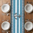 thumbnail image 4 of Table Runner 120 Inches Long for Kitchen Dining, Blue Anchor Dresser Scarf Farmhouse, Dining Table Decorations for Wedding/Parties, Nautical Summer Beach Coastal Ocean Art 13 x 120 In, 4 of 8