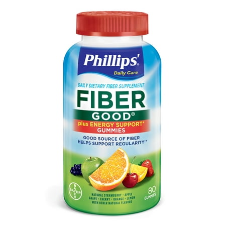 - Phillips' Fiber Good Daily Supplement + Energy Support Gummies, 80 Count