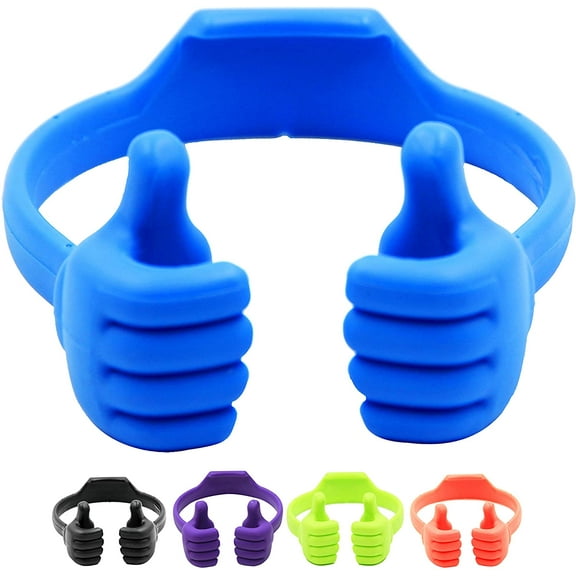 Cell Phone Tablet Stands (Pack of 5): MENKEY Thumbs-up Cellphone Holder, Tablet Display Stand, Mobile Smartphone Mount Cradle for Desk Desktop - Universal, Multi-Angle, Cute, Multi-Colored