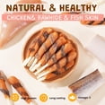 thumbnail image 5 of (2 pack) ASMPET Chicken Wrapped Dog Treats, Rawhide & Cod Skin Dental Chew, 10.6 oz, 5 of 12