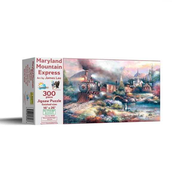 SUNSOUT INC - Maryland Mountain Express - 300 pc Jigsaw Puzzle by Artist: James Lee - Finished Size 16" x 26" - MPN# 18008