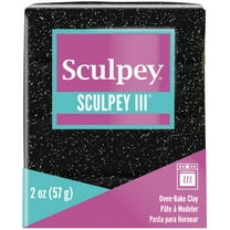 Sculpey III Oven-Bake Clay 2oz-Black Glitter