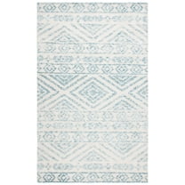 SAFAVIEH Audrey Barbara Geometric Area Rug, Ivory/Blue, 4' x 6'