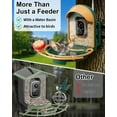 thumbnail image 4 of Bird Feeder with Camera, 2K HD Camera Birds Feeder with Bath Wireless Outdoor, Solar Powered Bird Watching with APP Control, Night Vision, Motion Detection Alerts, Birdfeeder for Backyard, Dark Green, 4 of 9