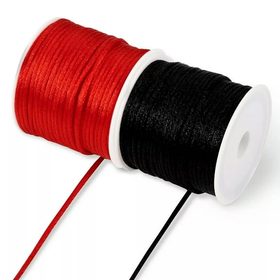 U8MO 2Rolls Nylon Thread Rattail Satin Cord Jewelry Beading String For Bracelet 1.5mm