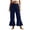A-Dark Blue548, variant on SONXAHE Women's Flare Hem Capris Elastic Waist Beach Daily Cropped Trousers