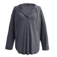 thumbnail image 4 of Tranfacy Chandails à Capuchon pour Femmes, Chandails à Capuchon Oversize pour Femmes, Blouse Décontractée Mode pour Dames à Manches Longues Unies Chandail Chandails en Molleton, 4 of 5