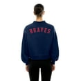 thumbnail image 5 of Women's New Era  Navy Atlanta Braves Mock Neck Balloon Sleeve Sweatshirt, 5 of 5
