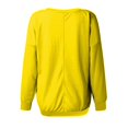 thumbnail image 6 of Kagetolytai Womens Tops Womens Casual V Neck Sweatshirt Loose Soft Long Sleeve Pullover Tops Solid Shirts With Side Pockets Plus Size Tops for Women Yellow XL, 6 of 7